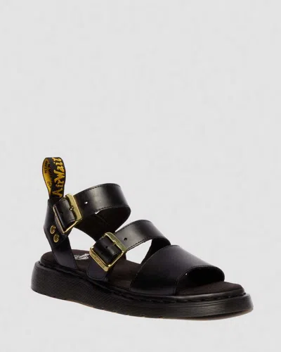 Dr. Martens Gryphon Atlas Leather Gladiator Sandals In Black
