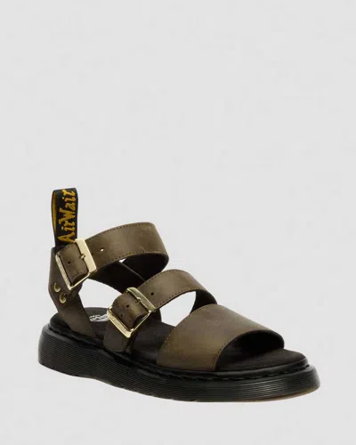 Dr. Martens Gryphon Leather Gladiator Sandals In Green