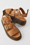 Dr. Martens' Tan Gryphon Quad Sandals In Savannah Tan Nubuck