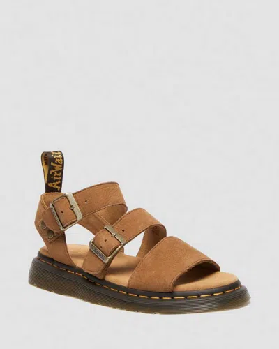 Dr. Martens' Gryphon Tumbled Nubuck Sandals In Braun