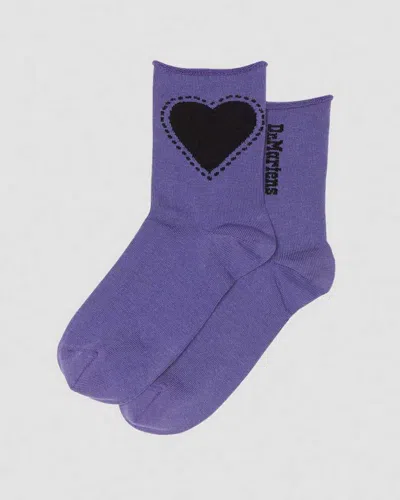 Dr. Martens' Heart Cotton Blend Socks In Purple