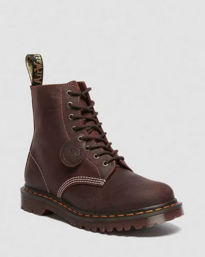 Dr. Martens 1460 Made In England Wax Commander Lace Up Boots In Braun