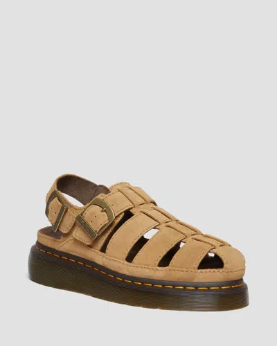 Dr. Martens' Herren Wrenlie Bronx Wildleder Fisherman Sandalen In Bräunen/braun