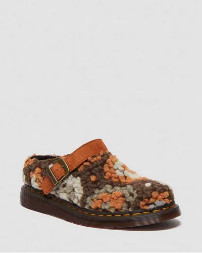 Dr. Martens' Isham Crochet Wool Suede Mules In Tan