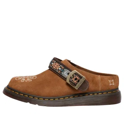 Dr. Martens Isham Suede And Jacquard Mules 'brown'