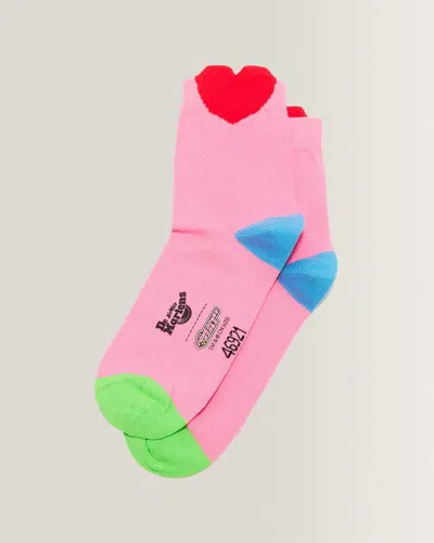 Dr. Martens Jacquard Heart Powerpuff Girls Socks In Pink