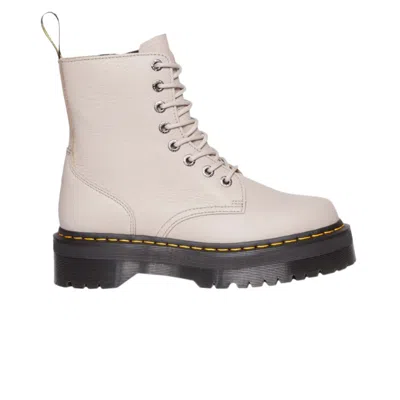 Pre-owned Dr. Martens Jadon 3 Pisa Leather Platform Boot 'vintage Taupe' In Cream
