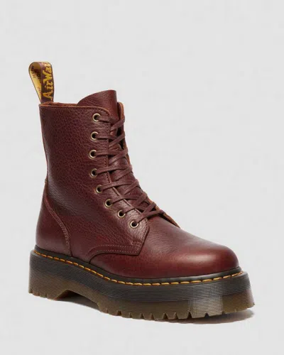 Dr. Martens Jadon Ambassador Soft Leather Platorm Boots In Brown