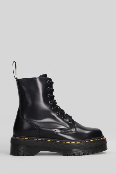 Dr. Martens Jadon Combat Boots In Black Leather