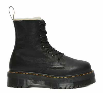 Dr. Martens Jadon Faux Fur Lined Platform Boots In Black