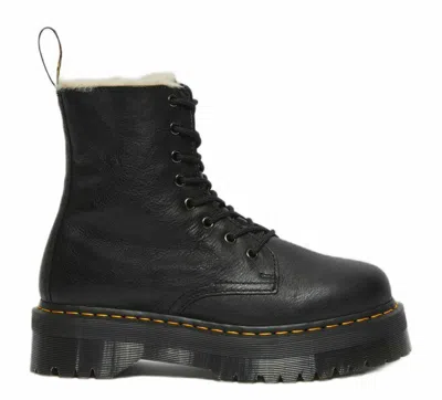 Dr. Martens Jadon Faux Fur Lined Platform Boots In Black