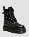 Dr. Martens Jadon Frill Smooth Leather Platform Boots In Black