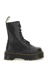 Dr. Martens' Jadon Hi Lace-up Combat Boots In Black Polished Smooth