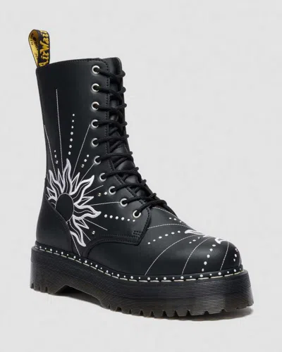 Dr. Martens Jadon Hi Solar Flare Reclaimed Leather Platform Boots In Multi