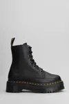Dr. Martens 1460 Pascal Max Combat Boots In Black Leather In Black