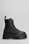 Dr. Martens Jadon Iii Combat Boots In Black Leather In Black