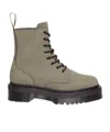 Dr. Martens' Jadon Leather Platform Boots In Gray