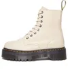 Dr. Martens' Dr. Martens Jadon Iii Pisa Leather Platform Boots 'parchment Beige'