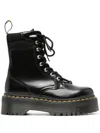 Dr. Martens Jadon Leather Combat Boots In Black