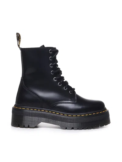 Dr. Martens' Jadon Leather Platform Boots In Black