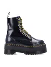 Dr. Martens Jadon Max Black Leather Platform Boots In Black