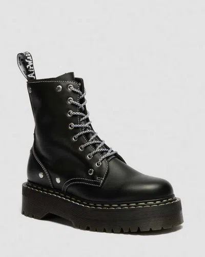 Dr. Martens Jadon Monochrome Sendal Leather Platform Boots In Black