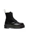 Dr. Martens Jadon Polished Smooth Combat Boots In Animal Print