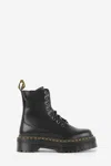 Dr. Martens Jadon Smooth Platform Lace-up Combat Boots In Black
