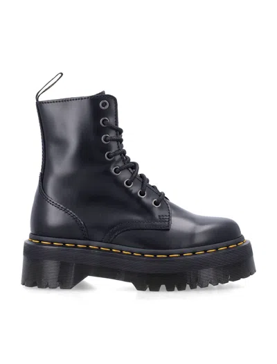 DR. MARTENS DR. MARTENS JADON SMOOTH LEATHER PLATFORM BOOTS IN BLACK