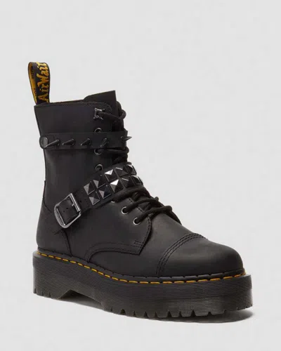 Dr. Martens' Jadon Spike Leather Platform Boots In Black