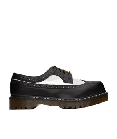 Dr. Martens' Jagged Details Oxford Shoes In Black Smooth & White