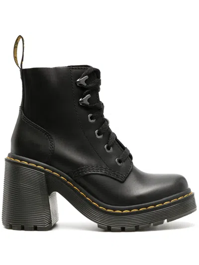 Dr. Martens Jesy 86mm Lace-up Leather Boots In Black