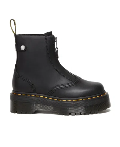 Dr. Martens Nappa Leder Jetta Plateau Stiefel Schuhe In Black