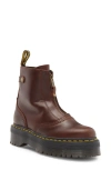 Dr. Martens' Jetta Zip Platform Boot In Dark Brown