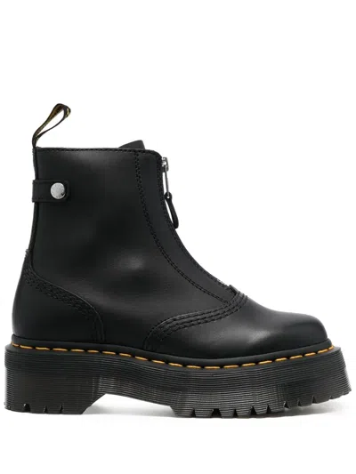 Dr. Martens Nappa Leder Jetta Plateau Stiefel Schuhe In Black