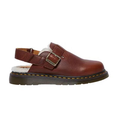 Pre-owned Dr. Martens Jorge 2 Suede Slingback Mule 'fur Lined - Cashew Brown' | Men's Size 5