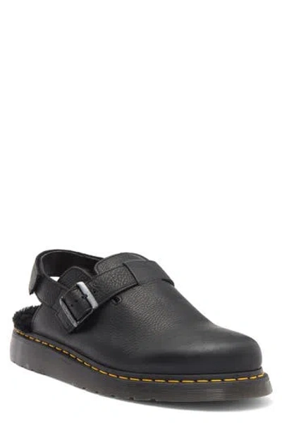 Dr. Martens' Dr. Martens Jorge Ii Faux Fur Lined Slingback Clog In Black