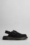 Dr. Martens' Black Jorge Ii Suede Slingback Mules In Black
