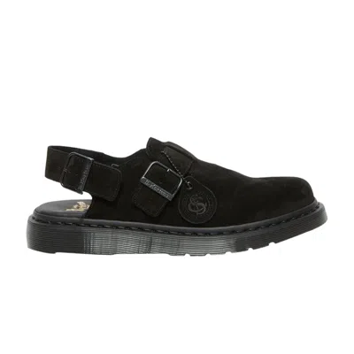 Pre-owned Dr. Martens' Jorge Made In England Suede Slingback Mule 'black'