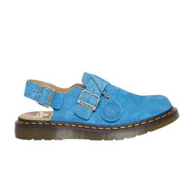 Pre-owned Dr. Martens' Jorge Made In England Suede Slingback Mule 'blue'