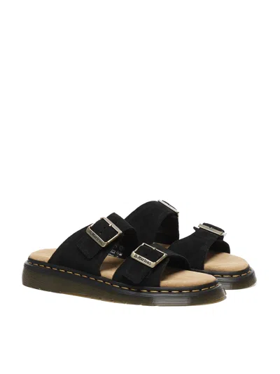 Dr. Martens' Dr. Martens Josef Black Suede Buckle Sandals