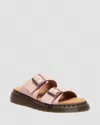 Dr. Martens' Josef Nubuck Leather Slide Sandals In Pink