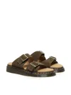 Dr. Martens' Dr. Martens Josef Olive Suede Buckle Sandals In Green