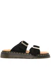 Dr. Martens' Josef Suede Slide Sandals In Black
