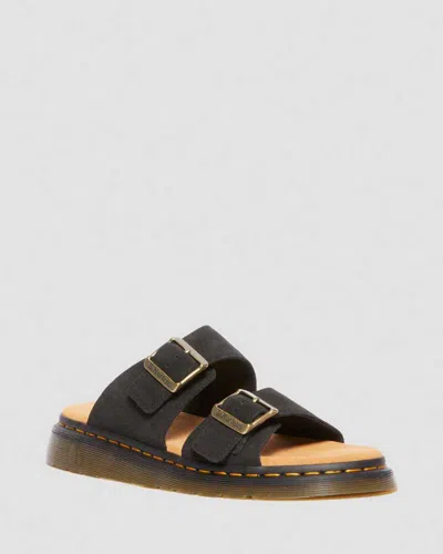 Dr. Martens Josef Suede Slide Sandals In Black