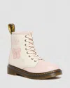 Dr. Martens' Junior 1460 Butterfly Leather Boots In Pink