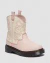 Dr. Martens' Junior Strixton Leather Pull-on Boots In Pink