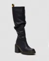 Dr. Martens' Kasey Virgina Leather Tall Heeled Boots In Black