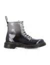 Dr. Martens' Kids - Glitter Lace-up Boots In Silver/black