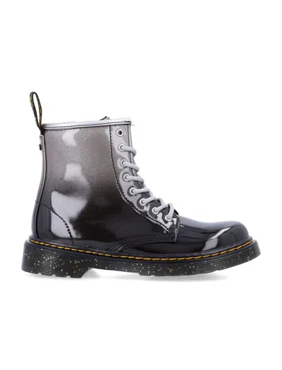 Dr. Martens' Kids - Glitter Lace-up Boots In Silver Com